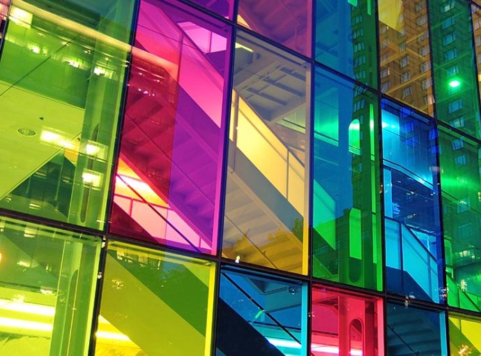 What is the function of colored glass?